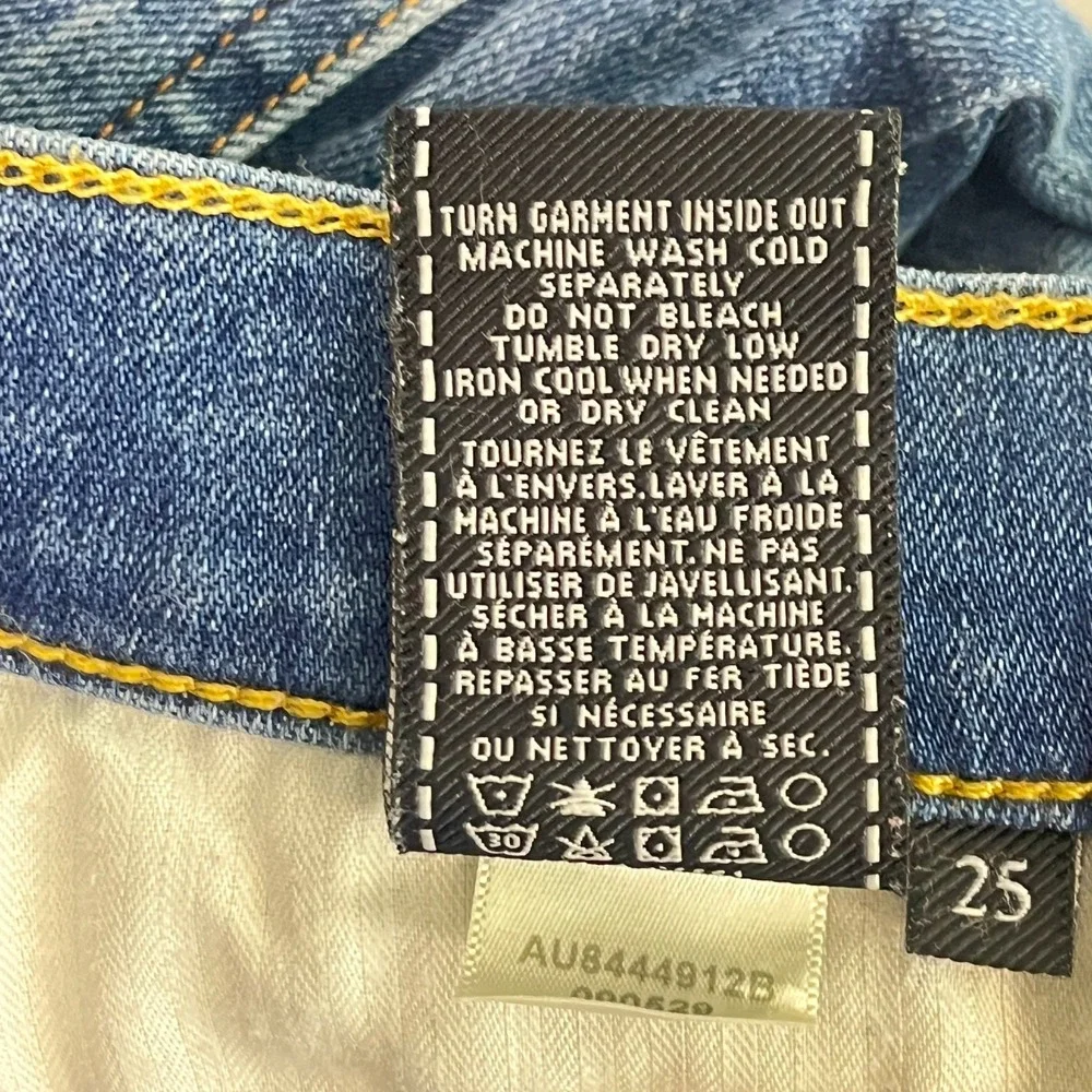 7 For All Mankind The Ankle Skinny‎ Jeans Womens 25 Blue Denim Cotton Stretch